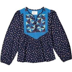 Leon & Harper, Bohemian Folk Blouse Blauw, Dames, Maat:S