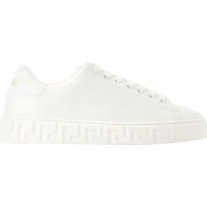 Versace Pre-owned, Pre-owned Leather sneakers Wit, Dames, Maat:37 EU