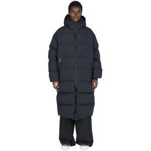 Y-3, Lange Dons Parka Zwart, unisex, Maat:L