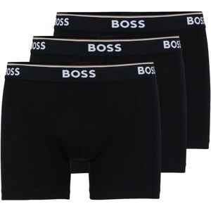 Hugo Boss, Ondergoed, Heren, Zwart, 2Xl, Katoen, Elastische Katoenen Boxershorts 3-Pack Zwart