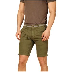 Mason's, Korte broeken, Heren, Groen, 2Xl, Slim Fit Groene Chino Bermuda Shorts
