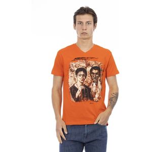 Trussardi, T-Shirts Oranje, Heren, Maat:M