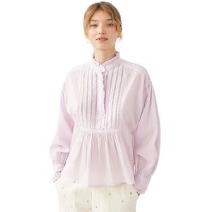 Antik Batik, Blouses & Shirts, Dames, Roze, M, Katoen, Katoenen voile Victoriaanse stijl blouse Anna