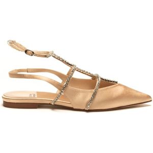 Jeffrey Campbell, Schoenen, Dames, Beige, 36 EU, Satijn, Verhoog je zomerse stijl met platte satijnen sandalen