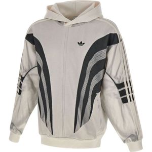 Adidas, Sweatshirts & Hoodies, Heren, Wit, M, Witte Sweatshirt met Grijs-Zwart Print