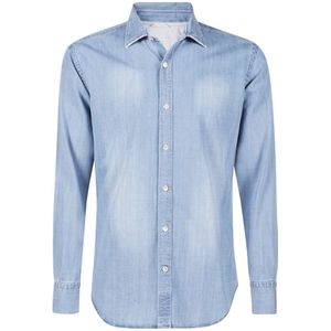 Eleventy, Italiaanse Kraag Denim Overhemd Blauw, Heren, Maat:XL