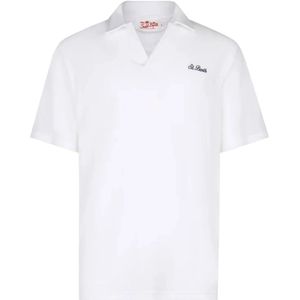 MC2 Saint Barth, Tops, Heren, Wit, S, Witte Badstof Polo Shirt