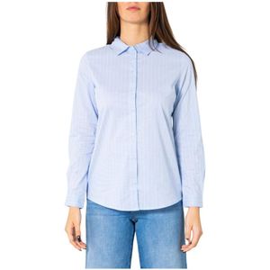 Jacqueline de Yong, Blouses & Shirts, Dames, Blauw, XS, Lichtblauwe Pinstripe Damesoverhemd
