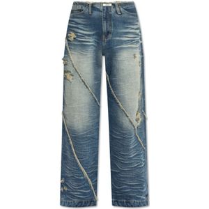 Ader Error, Jeans, unisex, Blauw, S, Versleten jeans