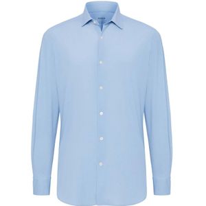 Boggi Milano, B Tech Slim Fit Stretch Nylon Overhemd Blauw, Heren, Maat:S
