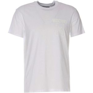 Moschino, Tops, Heren, Wit, M, Licht Natuurlijk Wit T-shirt