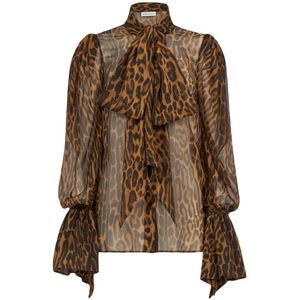 Nina Ricci, Blouses & Shirts, Dames, Veelkleurig, M, Leopard Mouwloze Top