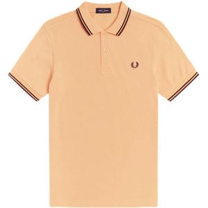 Fred Perry, Polo Fp Twin Getipt Fred Perry Overhemd M34light Coral Oranje, Heren, Maat:S