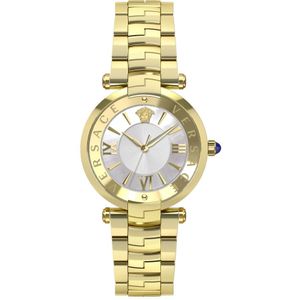 Versace, Revive Wit Roestvrijstalen Armbandhorloge Geel, Dames, Maat:ONE Size