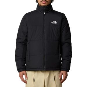 The North Face, Jassen, Heren, Zwart, XS, Nylon, Heren Kleurblok Puffer Jas