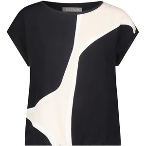 Betty & Co, Blouses & Shirts, Dames, Zwart, XL, Grafisch Print Casual Shirt