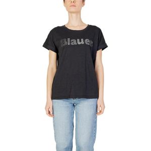 Blauer, Tops, Dames, Zwart, L, Dames T-Shirt Lente/Zomer Collectie
