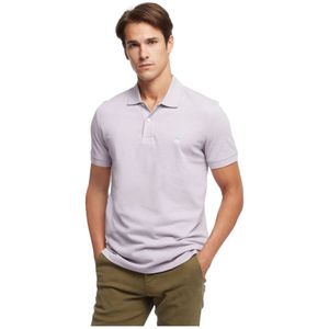 Brooks Brothers, Slim-fit korte mouwen pique poloshirt Grijs, Heren, Maat:L