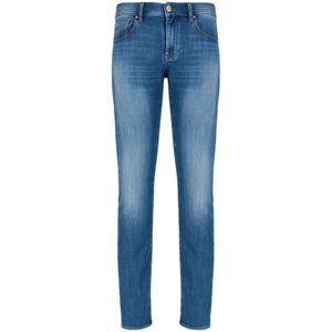 Armani Exchange, Jeans, Heren, Blauw, W36, Denim, Slim Indigo Denim Jeans voor Mannen
