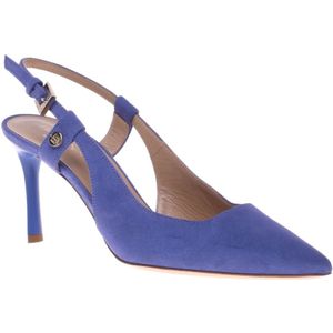 Baldinini, Schoenen, Dames, Blauw, 39 1/2 EU, Leer, Court shoe in blue suede