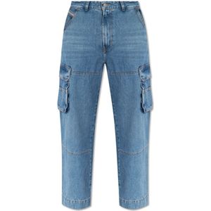Diesel, Jeans, Heren, Blauw, W30 L32, D-Fish-Cargo L.32 jeans