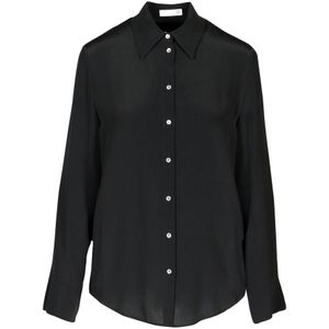 Douuod Woman, Blouses & Shirts, Dames, Zwart, XL, Stijlvolle Zijden Shirt