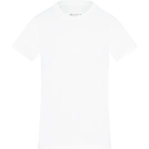 Maison Margiela, Witte Katoenen Crew Neck T-Shirt Wit, Dames, Maat:L