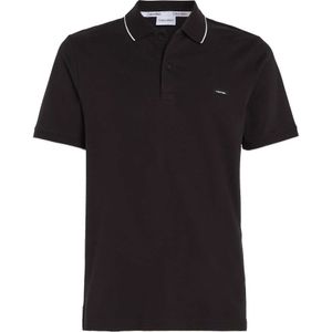 Calvin Klein, Stretch Pique Tippin Polo Shirt Zwart, Heren, Maat:XL