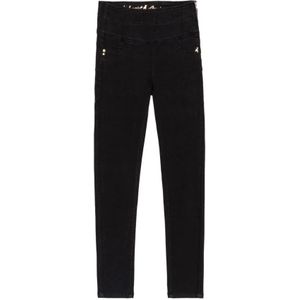 Patrizia Pepe, Broeken, Dames, Zwart, W28, Katoen, Zwarte Skinny Broek met Geborduurde Achterzakken