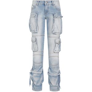 The Attico, Jeans, Dames, Blauw, W26, Denim, Blauwe Denim Lange Broek