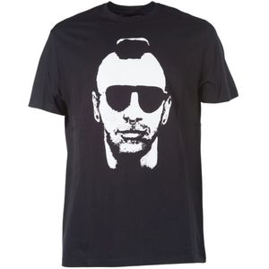Neil Barrett, Zwart Wit Mohican Gangsta T-shirt Zwart, Heren, Maat:S