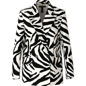 Marc Cain, Blouses & Shirts, Dames, Zwart, L, Polyester, Zebra Print Blazer