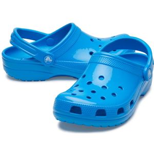 Crocs, Schoenen, Heren, Blauw, 39 EU, Neon Classic Klompen Blauw Ronde Neus