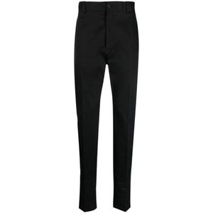 Dolce & Gabbana, Zwarte hoog getailleerde pantalon Zwart, Heren, Maat:M