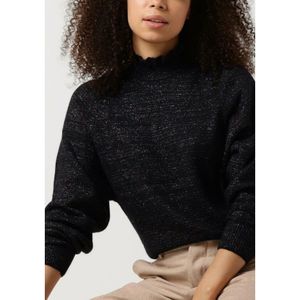 Scotch & Soda, Truien, Dames, Zwart, M, Dames Truien & vesten Ruffled High-neck Lurex Pullover