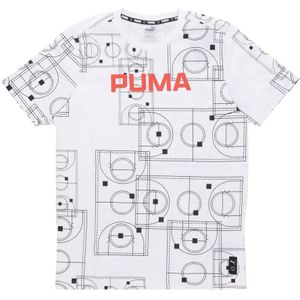 Puma, Tops, Heren, Wit, L, Clear Out Tee - Streetwear Collectie