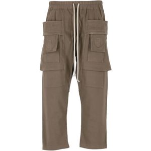 Rick Owens, Bruine Katoenen Korte Cargo Broek Bruin, Heren, Maat:S