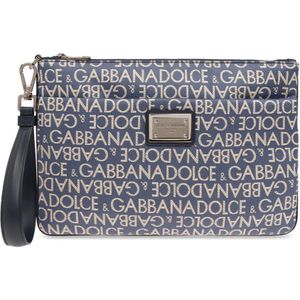Dolce & Gabbana, Tassen, Heren, Blauw, ONE Size, Leer, Monogram handtas