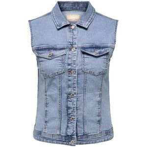 Only Carmakoma, Denim Gilet Vest Blauw, Dames, Maat:6XL