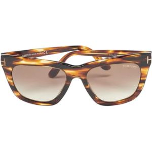Tom Ford Pre-owned, Pre-owned, Dames, Bruin, ONE Size, Pre-owned Acetate sunglasses