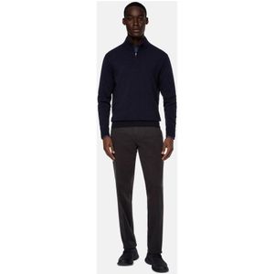 Boggi Milano, Truien, Heren, Blauw, S, Kasjmier, Cashmere Blend Half Zip Jumper