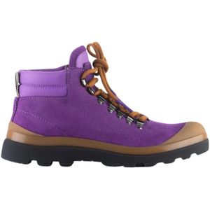 Panchic, Violet Suède Wandelschoenen met Wolvoering Paars, Dames, Maat:38 EU