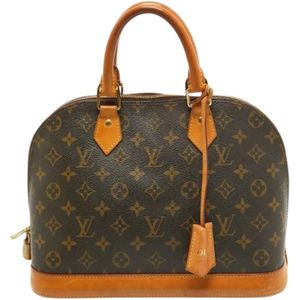 Louis Vuitton Vintage, Tweedehands leren Louis Vuitton tassen Bruin, Dames, Maat:ONE Size