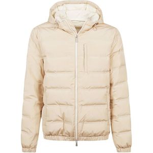 Eleventy, Gewatteerde jas met capuchon Beige, Heren, Maat:2XL