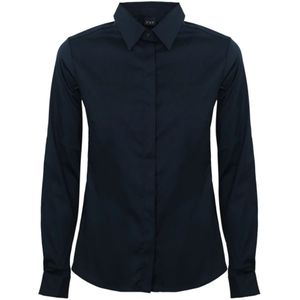 Fay, Blauw Katoenen Overhemd Slim Fit Blauw, Dames, Maat:XL