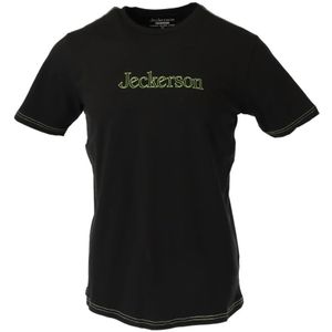 Jeckerson, Tops, Heren, Zwart, M, Katoen, Zwart Print Slim Fit T-shirt
