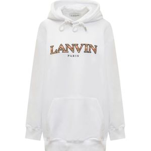 Lanvin, Sweatshirts & Hoodies, Dames, Wit, XS, Curb Over Fit Hoodie