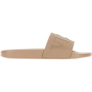 Valentino Garavani, Zomerstijl Rubberen Slippers voor Mannen Beige, Heren, Maat:45 EU