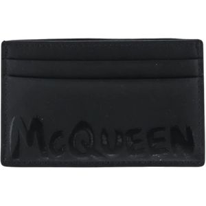 Alexander McQueen, Accessoires, Heren, Zwart, ONE Size, Leer, Kaarthouder