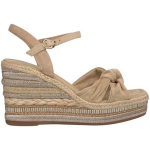 Alma EN Pena, Schoenen, Dames, Beige, 41 EU, Rhinestone Wedge Sandal with Braided Detail